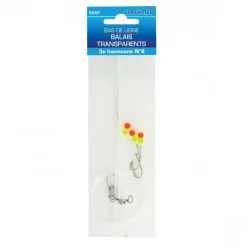 Bas de ligne flashmer balais transparents 3 hameçons