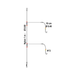 Bas de ligne mer flashmer metal clip 2 hamecons