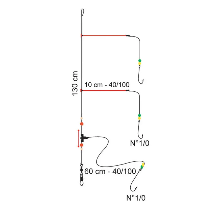 Bas de ligne mer flashmer 3 balais trainard