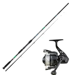 Ensemble Sunset Seaboss SW 2.40m, 100-200g + Moulinet Sunhopper SWF 501Fd