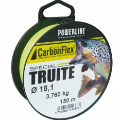 Fluorocarbone Powerline Carbonflex Spécial Truite Vert/Blanc 150m