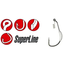 Hameçon texan plombé carnassier gamakatsu weighted superline spring lock (x4)
