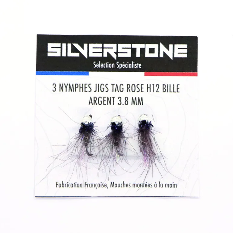 Kit 3 nymphes jigs tag rose h14 bille argent tung 3,5 mm