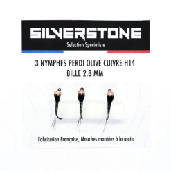 Kit 3 nymphes perdigones olives h16 bille cuivre tung 2,5 mm