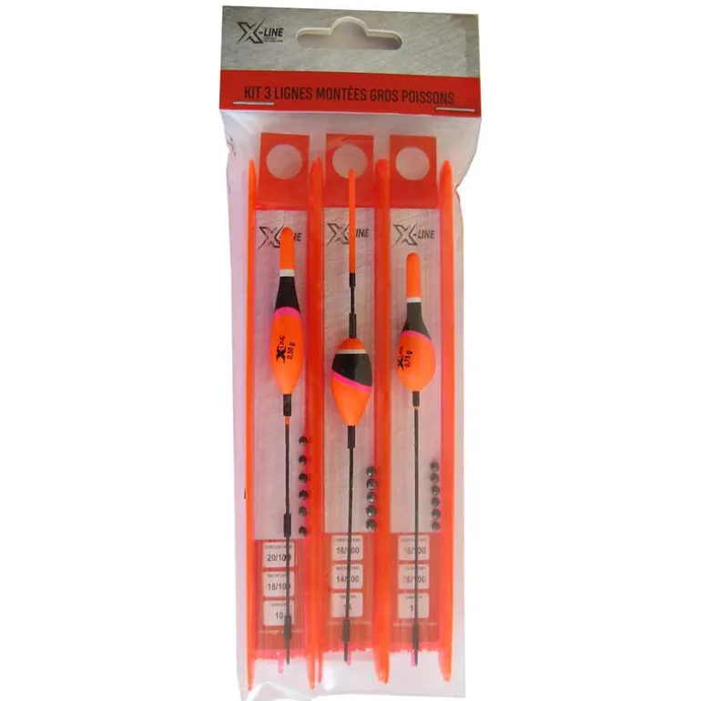 Kit de 3 lignes montées coup x-line gros poissons