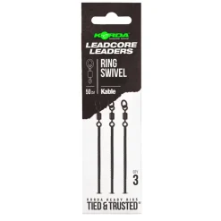 Leadcore Korda Kable Leadcore Leader Ring Swivel Weed 50cm