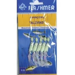 Leurre train de plumes mer flashmer alevins 5 hamecons 1/0