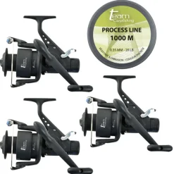 Pack 3 Moulinets Dark Water 6000 FS Debrayable + 1000m de 0.35mm