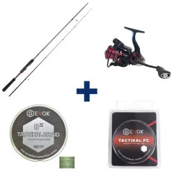 Pack Canne Evok Invictus V2 2.01m, 5-14g + Moulinet Invictus 2500Fd + Tresse + Fluorocarbone