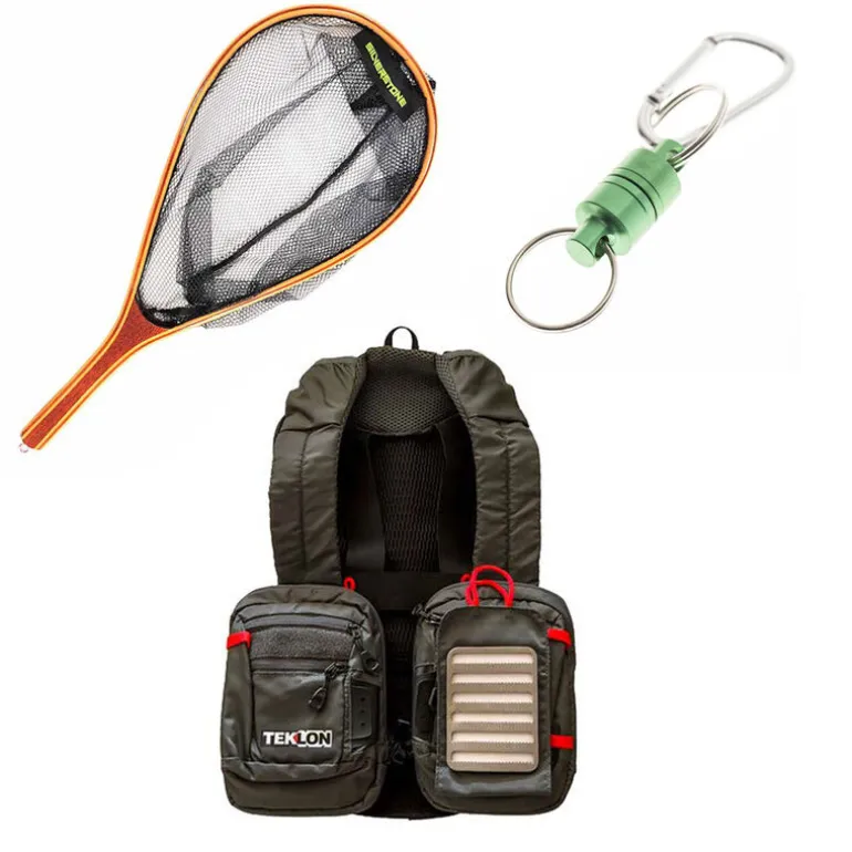 Pack Chest Pack Grauvell Teklon Parkour + Épuisette Raquette Bambou Silverstone + Clip Magnétique