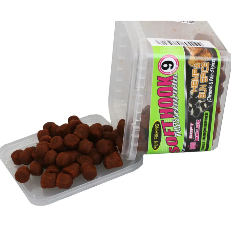 Pellets d'Eschage Fun Fishing Soft Hook Pellets Hemp et Bun Spice 120G