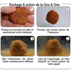 Pâte d'eschage coup fun fishing one and one green n'butyric 500g
