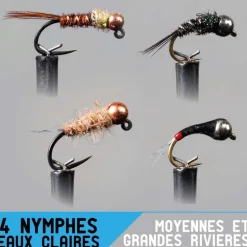 Set Nymphe Garbolino x4 - moyennes et grandes rivières / eaux claires