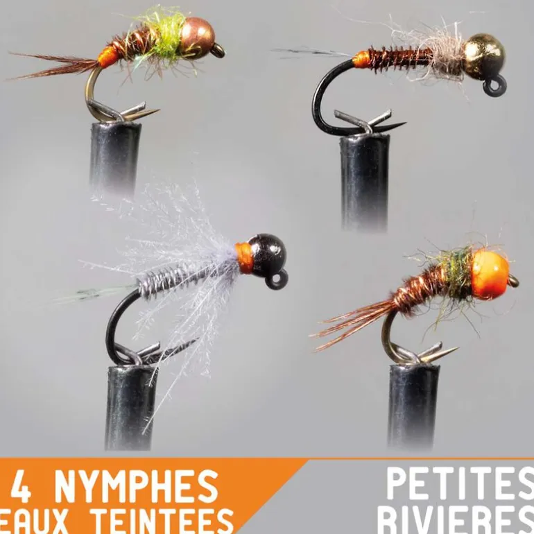 Set Nymphe Garbolino x4 - petites rivières / eaux teintées