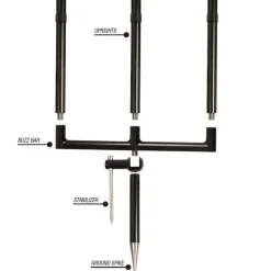 Support 3 cannes korda singlez alu black 3 surelevateur 6.5"