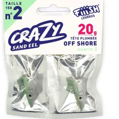 Tete plombee fiiish crazy sand eel 150 off shore 20g (x2)