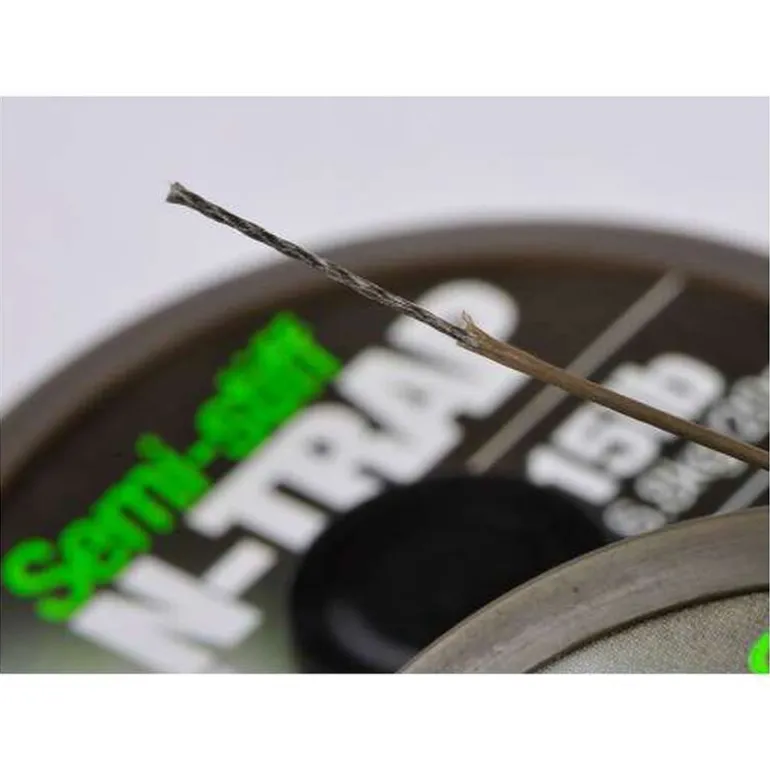 Tresse à bas de ligne carpe korda n-trap semi -stiff green 20m