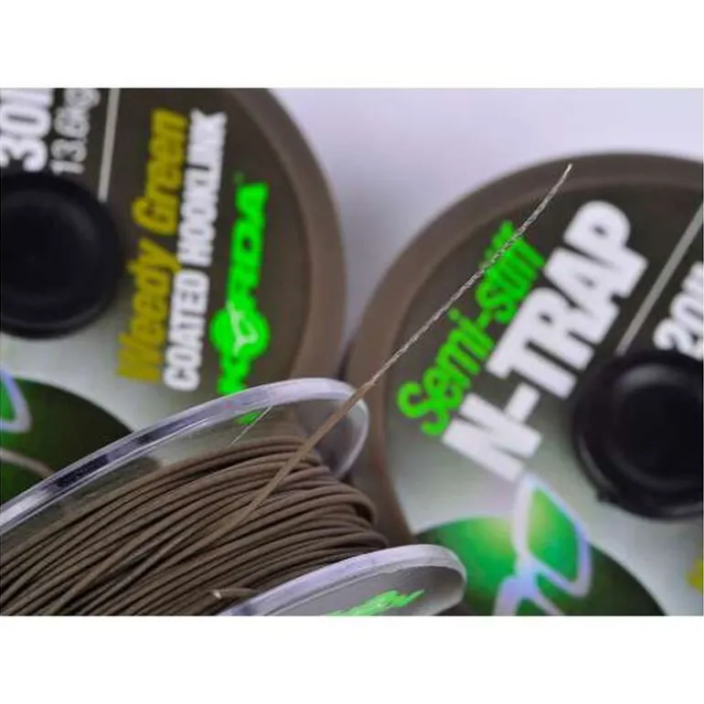 Tresse à bas de ligne carpe korda n-trap semi -stiff green 20m