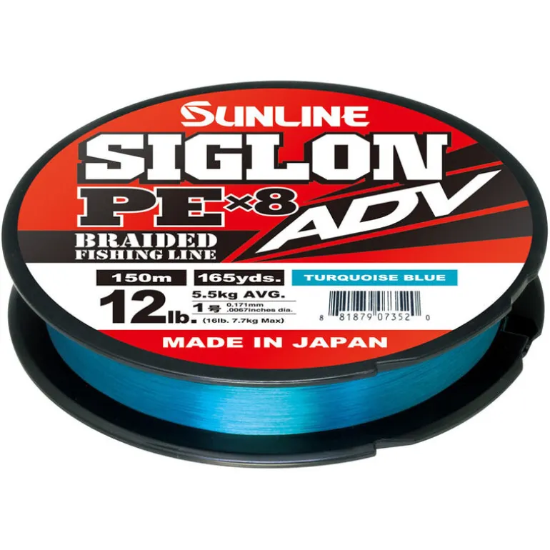 Tresse Sunline Siglon ADV x8 Bleu Turquoise 150m